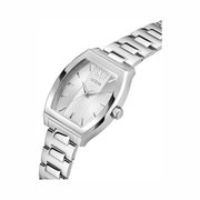 GUESS Men’s Silver-Tone Barrel Analog Watch | 42mm Case & Stainless Steel Bracelet