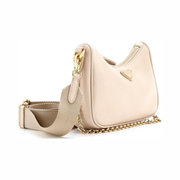 Prada Pre-Loved Convertible Shoulder Bag in Neutral Saffiano Leather – Mini (Model 357215/30)