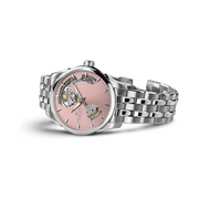 Hamilton Jazzmaster Open Heart Lady Automatic Watch – Swiss Made, 36mm Stainless Steel Case, Pink Dial, Silver Bracelet