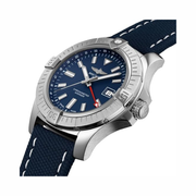 Breitling Avenger Automatic GMT 45 Men’s Watch – Blue Band, Silver-Tone Case, Sapphire Crystal
