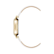 Anne Klein Women's Premium Crystal Accented Sustainable Leather Strap Watch – Mother-of-Pearl Dial