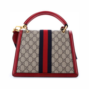 Gucci Pre-Loved Queen Margaret Top Handle Bag – GG Coated Canvas & Leather Small, Brown