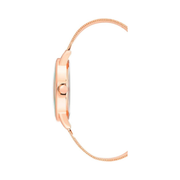 Nine West Women’s Floral Dial Mesh Bracelet Watch – Rose Gold Tone, Quartz Movement, Adjustable Mesh Band