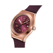 Swatch Burgundy Story Women’s Quartz Watch – Purple Stainless Steel 42mm