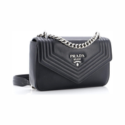 Pre-Loved Prada Grace Lux Medium Chain Envelope Flap Shoulder Bag – Black Leather