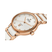 Rado Centrix Automatic Diamonds – Women’s 30.5mm Swiss Automatic Watch | White Dial, Diamond Markers, Ceramic & PVD Bracelet