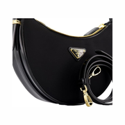 Prada Arqué Small Shoulder Bag in Black Re-Nylon and Brushed Leather – Model 1BC194 (New)
