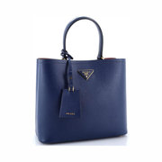 Prada Pre-Loved Panier Large Bucket Bag in Blue Saffiano Leather – Model 339877/8
