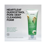 ANUA Heartleaf Quercetinol Pore Deep Cleansing Foam – Gentle BHA Face Wash with Hyaluronic Acid for Blackhead Removal & Double Cleansing