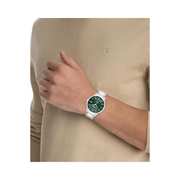 Calvin Klein CK Iconic Men’s Automatic Watch – 40mm Green Dial, Stainless Steel Bracelet, Self-Winding Luxury Timepiece