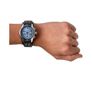 Fossil Coachman Men’s Chronograph Watch – Silver Dial, Black Leather Strap, Stainless Steel Case