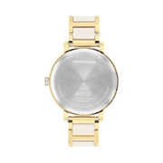Movado Bold Women’s Gold-Plated Crystal-Set Watch – Swiss Quartz, 34mm, Luxury Timepiece
