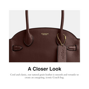 Coach Empire Carryall 21 – Natural Grain Leather Handbag in Maple with Versatile Carry Options