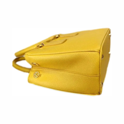 Prada Galleria Small Saffiano Lux Leather Tote Handbag – Sole Yellow Designer Bag 1BA863