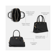 Coach Mini Lillie Unisex Carryall – Crossgrain Leather Structured Handbag with Detachable Strap