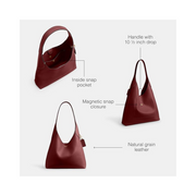 Coach Brooklyn 28 Shoulder Bag – Natural Grain Leather Hobo in Dark Ruby