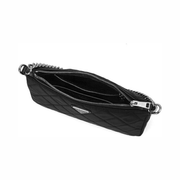 Prada Quilted Tessuto Nylon Chain Convertible Shoulder Bag – Black Designer Crossbody 1BH026
