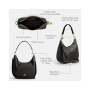 Coach Jules Hobo Bag – IM/Walnut & Black Glovetanned Leather Shoulder Handbag