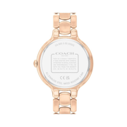 Coach Chelsea Women's 36mm Rose Gold Quartz Watch – Floral Sunray Dial & Crystal-Set Bezel