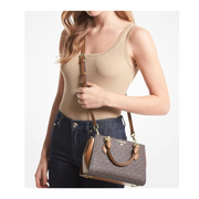 Michael Kors Marilyn Crossbody Bag –Signature Canvas with Gold-Tone Hardware