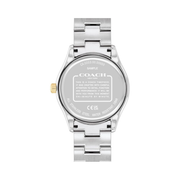 Coach Brooks Unisex 2H Quartz Watch – Crystal-Set Bezel & Bracelet | 38mm Stainless Steel Luxury Timepiece