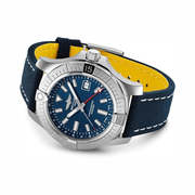 Breitling Avenger Automatic GMT 45 Men’s Watch – Blue Band, Silver-Tone Case, Sapphire Crystal