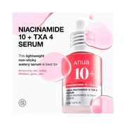 ANUA Niacinamide 10 + TXA 4 Serum – Brightening Facial Serum with Hyaluronic Acid & Arbutin for Glass Skin and Dark Spot Correction