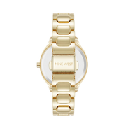 Nine West Women’s Gold & Black Bracelet Watch – 33mm Case, Crystal Accents, Quartz Analog