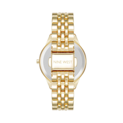 Nine West Women’s Bracelet Watch – Pink Sunray Dial with Gold-Tone Bracelet