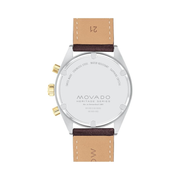 Movado Heritage Series Datron Men's Chronograph Watch – 41mm Swiss Quartz, Calfskin Leather Strap, 5 ATM Water Resistance
