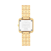 Coach Cass Women's 2H Quartz Watch – 24.2mm Square Case, Crystal-Set Bezel and Dial, Gold-Tone Link Bracelet, Elegant Modern Timepiece