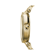 Michael Kors Parker Women’s Pavé Crystal Stainless Steel Watch – Gold Logo (39mm)