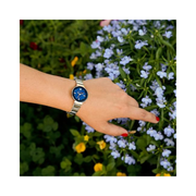 Anne Klein Women’s Genuine Diamond Dial Bracelet Watch – Silver/Rose Gold/Navy Blue