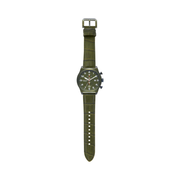 Michael Kors Panorama Men’s Watch – 44mm Chronograph, Green Leather Strap