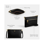 Coach Legacy Zip Top Crossbody – Cow Leather Everyday Shoulder Bag in Black