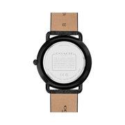 Coach Elliot Men's 41mm Quartz Watch – Black Canvas Strap with Sunray Dial and Crystal Detail