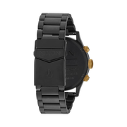 Nixon Sentry Chrono Men’s Watch – 42mm Analog, Matte Black/Gold, 100m Water Resistant, Stainless Steel Band