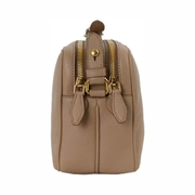 Prada Women's Beige Vitello Phenix Leather Double Zip Crossbody Bag – Luxury Designer Handbag 1BH079