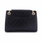 Gucci Pre-Loved Emily Chain Flap Shoulder Bag – Small Black Guccissima Leather