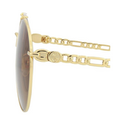 Gucci Round Sunglasses – Gold Frame with Brown Lenses, Luxury Designer Eyewear with UV Protection