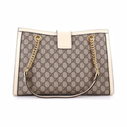 Gucci Pre-Loved Padlock Chain Tote Medium – Neutral GG Coated Canvas & Leather