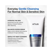 Anua Hydrating Gentle Foaming Cleanser – Hyaluronic Acid & Panthenol Face Wash for Dry & Sensitive Skin, Double Cleansing, Korean Skincare (150ml / 5.07 fl.oz)
