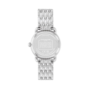 Coach Elliot Women's 28mm Stainless Steel Quartz Watch – Silver Glitter Dial, Minimalist Bracelet