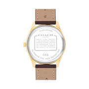 Coach Oliver Men's 41mm Quartz Watch – Brown Leather Strap with Date Display