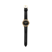 Michael Kors Corey Men’s Black Leather Watch – 38mm Three-Hand Quartz