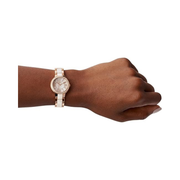 Fossil Virginia Women’s Quartz Watch – Rose Gold Stainless Steel & Horn Acetate Bracelet, Crystal Bezel, 30mm