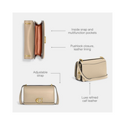 Coach Luxe Refined Calf Leather Bandit Crossbody – Black Elegant Shoulder Bag