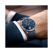 MIDO Commander Big Date Swiss Automatic Men’s Watch – 42mm Stainless Steel, Blue Dial & Textile Strap | 80-Hour Power Reserve