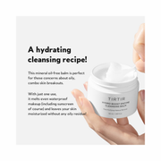 TIRTIR Hydro Boost Enzyme Cleansing Balm | Deep Hydration, Gentle Exfoliation, Makeup Remover for All Skin Types | Mineral Oil-Free, Hypoallergenic Korean Skincare, 1.69 oz