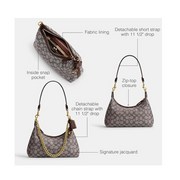 Coach Juliet Shoulder Bag 25 – Oak Maple Signature Jacquard Recycled Leather Handbag